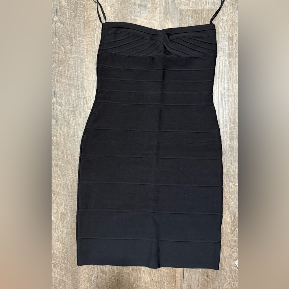 Herve Leger Black Strapless Dress